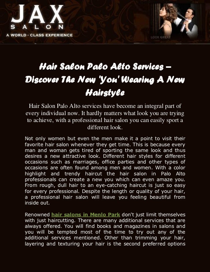 Hair Salon Palo Alto Services Discover The New 'You' Wearing A New