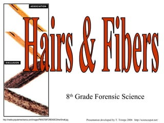 8 th  Grade Forensic Science Hairs & Fibers http://media.popularmechanics.com/images/PMX0706FORENSICSHairSmall.jpg Presentation developed by T. Trimpe 2006  http://sciencespot.net/ 