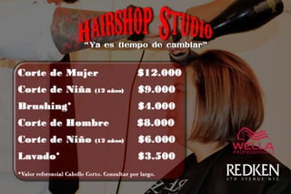 Hairshop studio   servicios de cortes