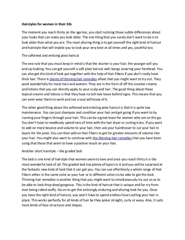 Hairstyles For Women In Their 30s