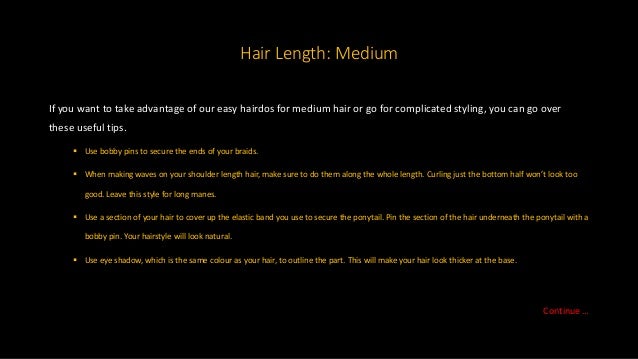 Hair Styles Suitable For Different Hair Length