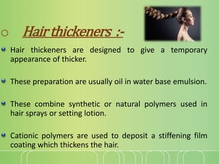 Intensifiers Hair Example Hair tonics and conditioners | PPTX