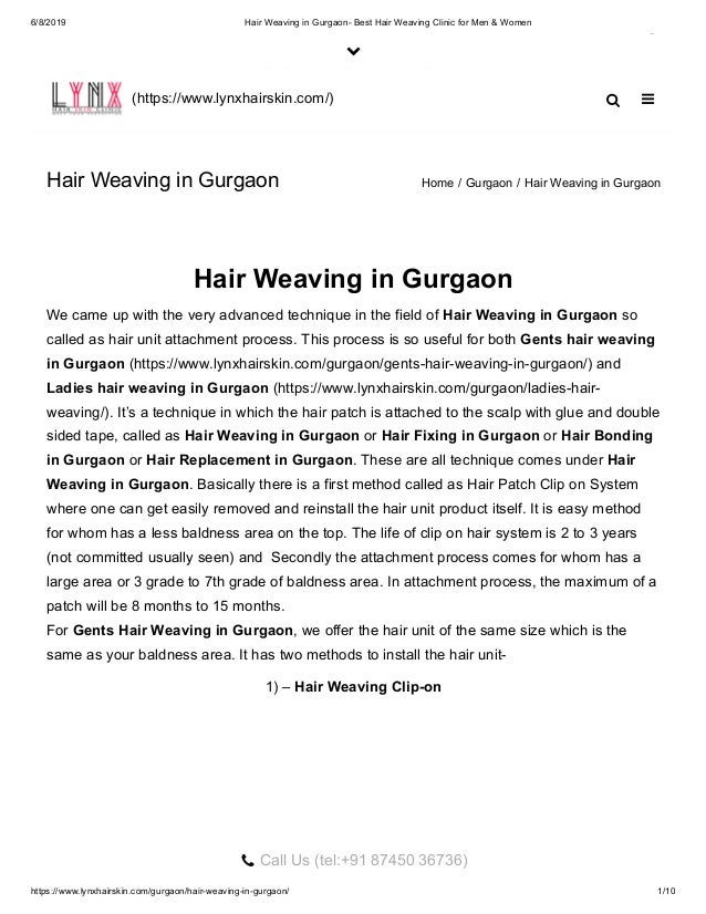 Hair Weaving In Gurgaon Best Hair Weaving Clinic For Men Amp Women