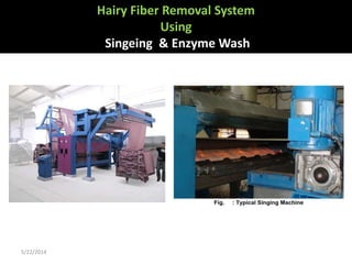 5/22/2014
Hairy Fiber Removal System
Using
Singeing & Enzyme Wash
 