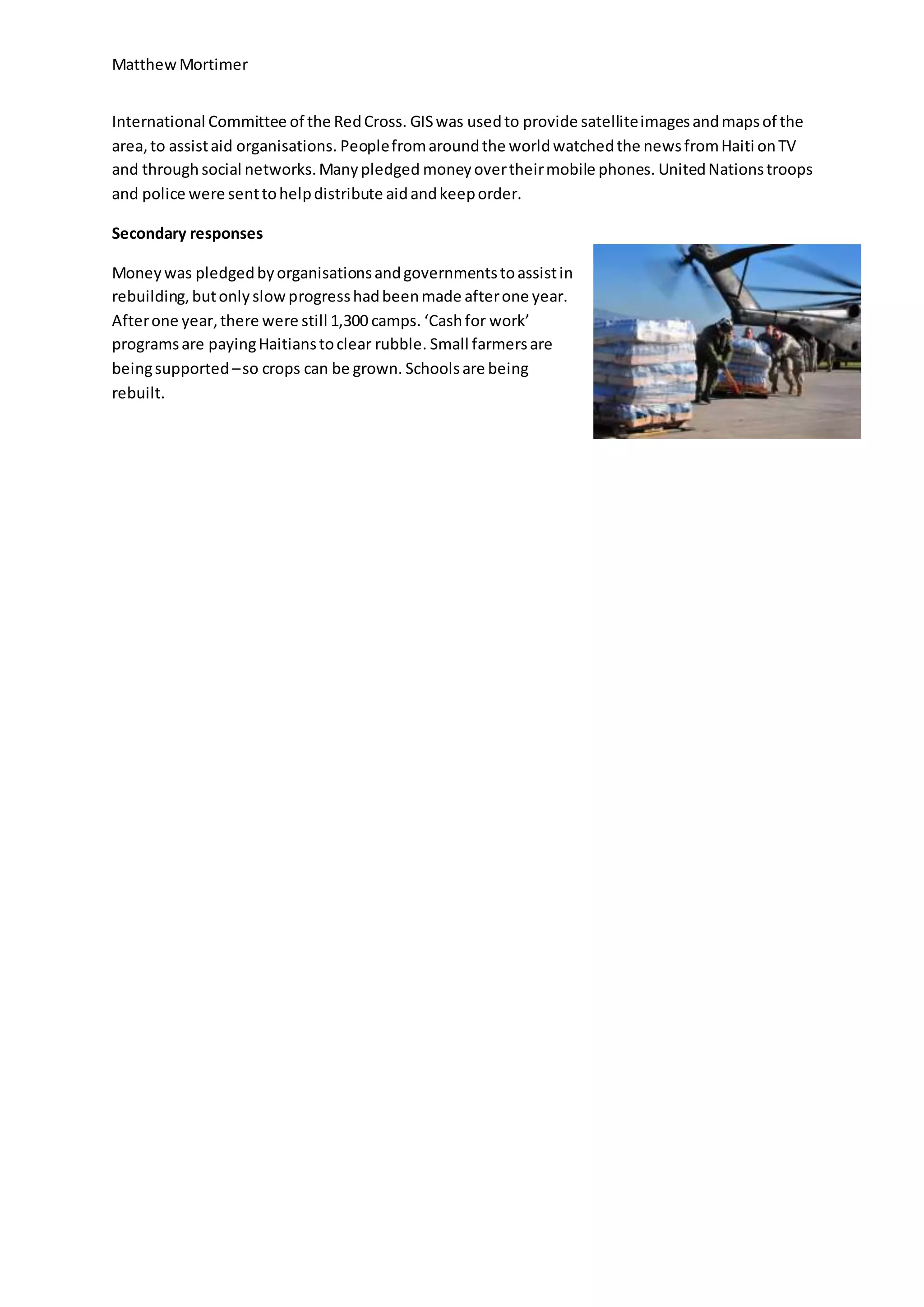 Haiti Earthquake Case Study PDF