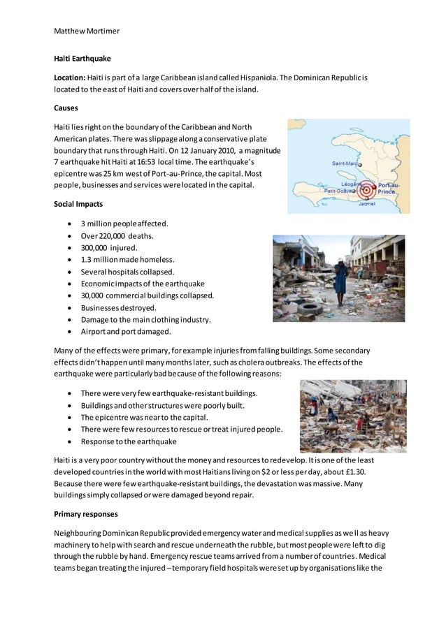 Haiti Earthquake Case Study PDF