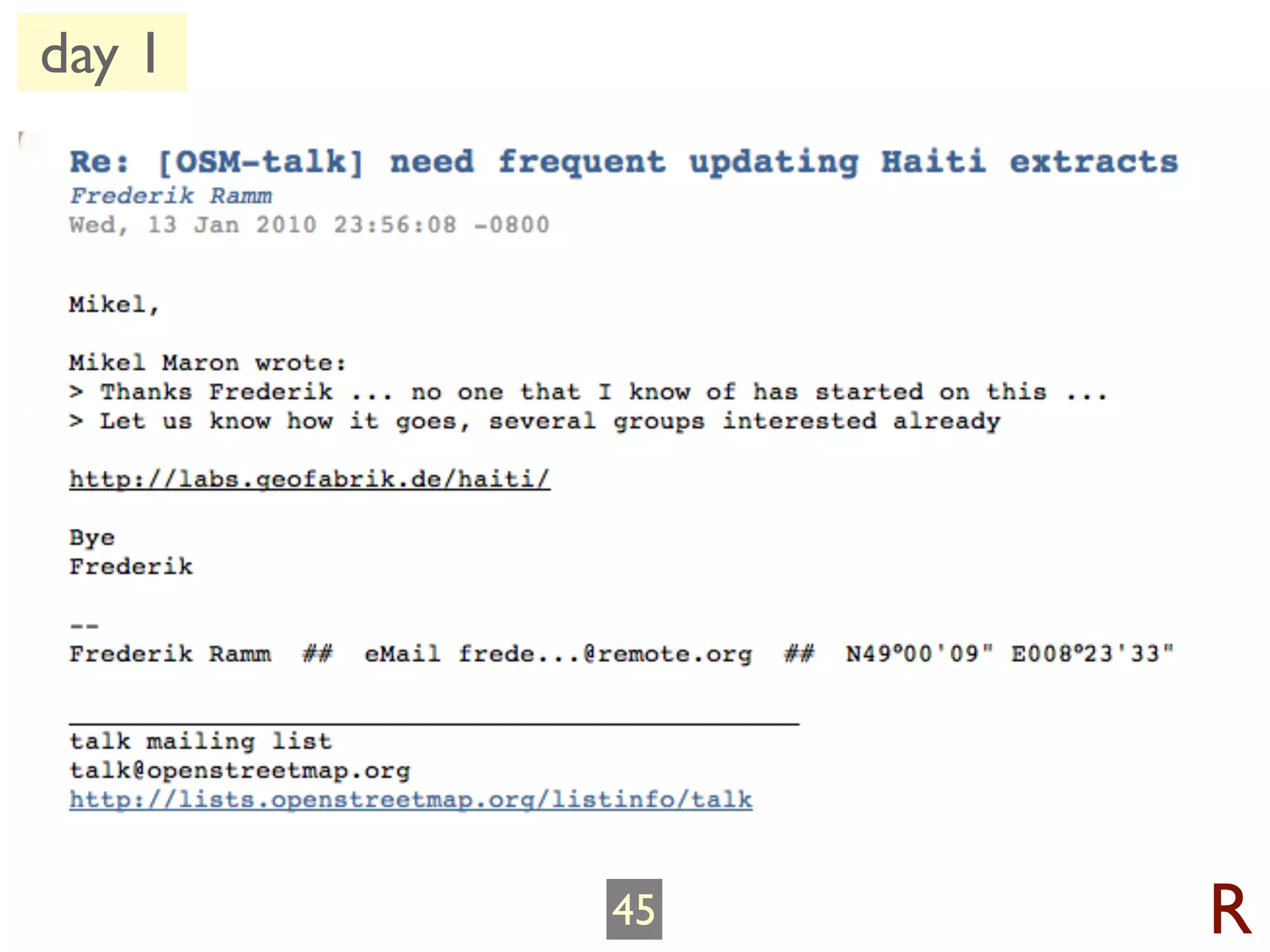 day 1




        45   R
 