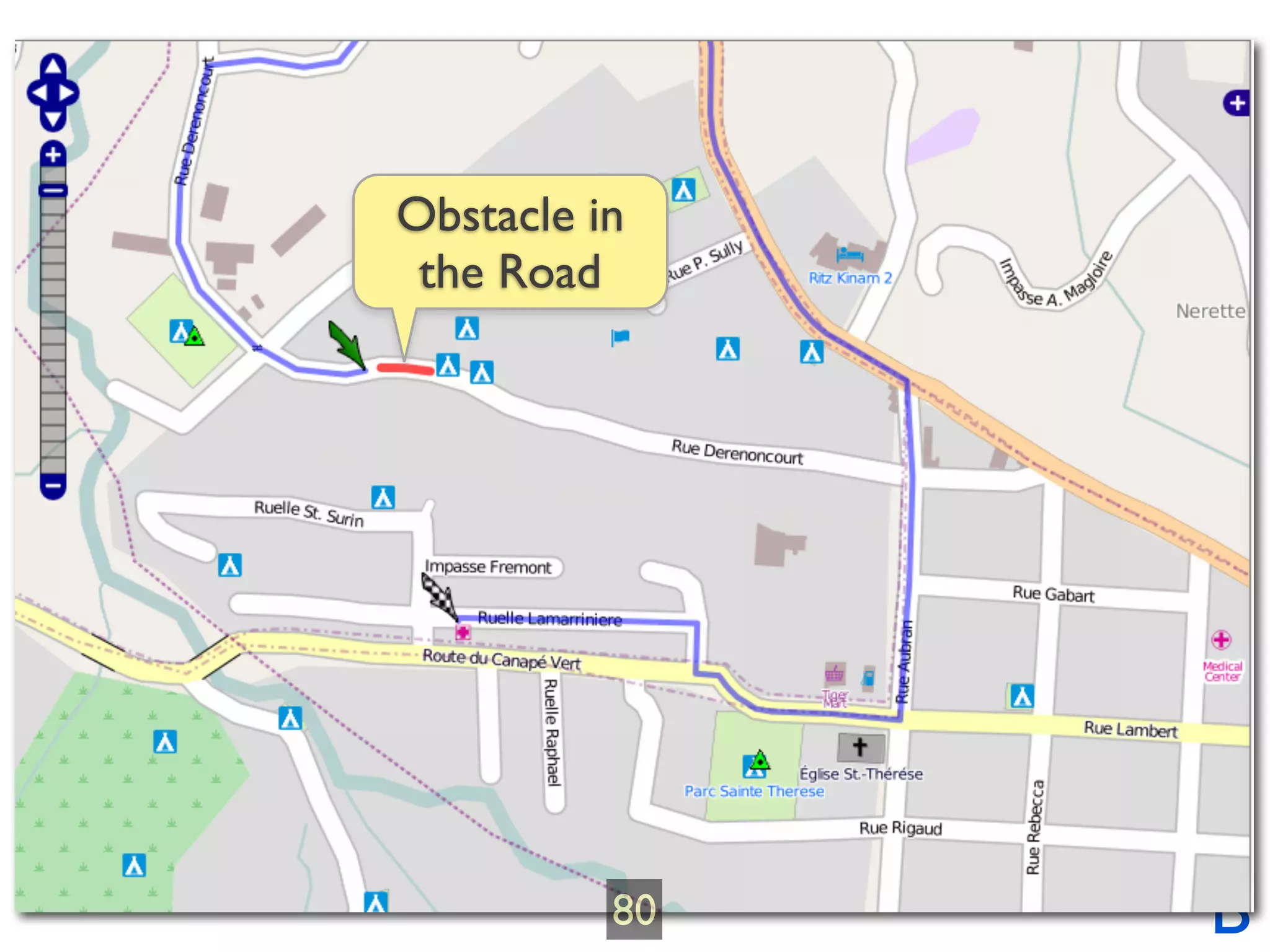 Obstacle in
 the Road




          80   B
 