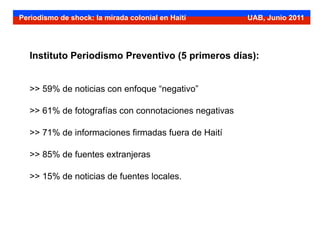 Instituto Periodismo Preventivo (5 primeros días): >> 59% de noticias con enfoque “negativo” >> 61% de fotografías con con...