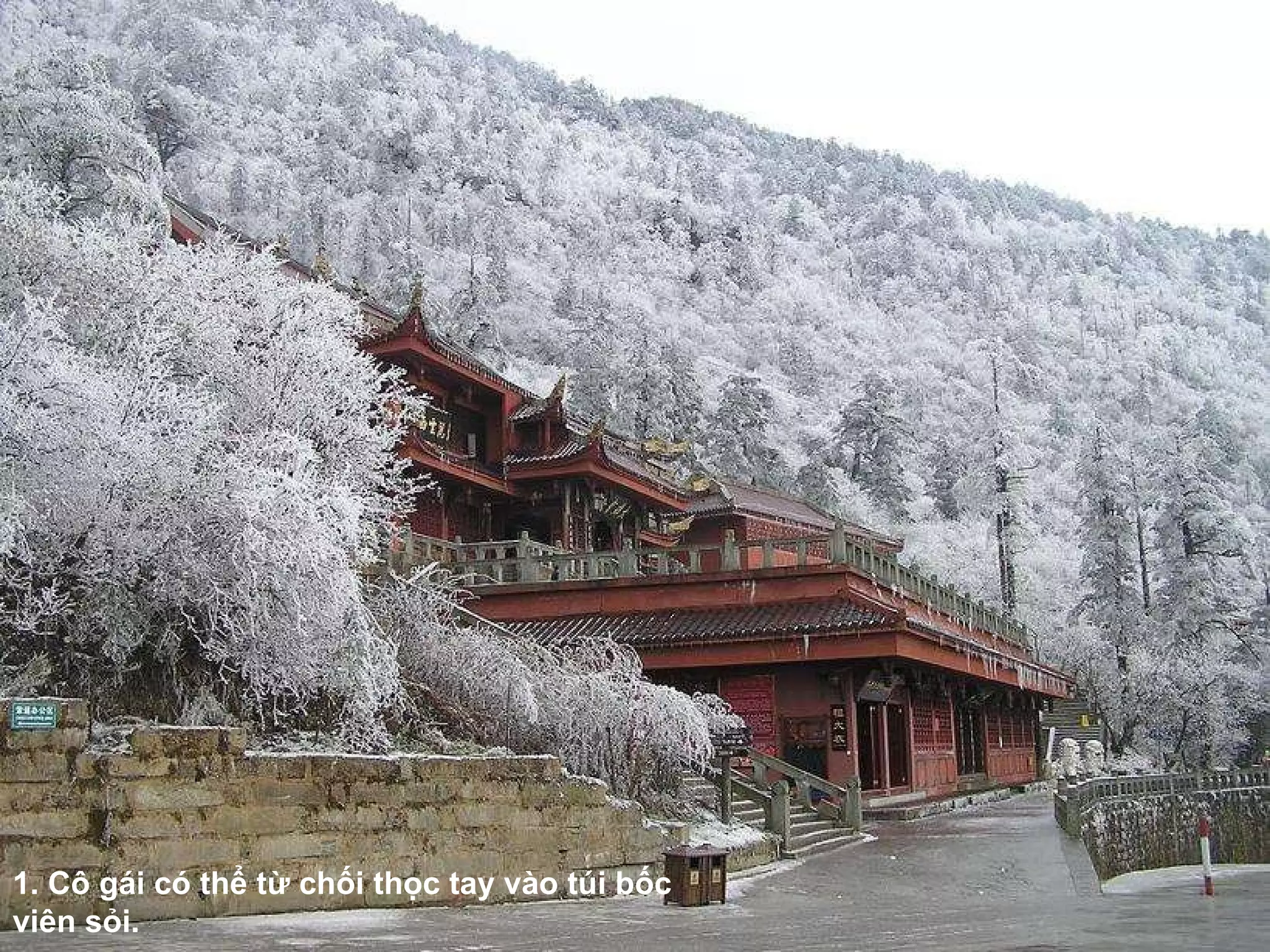 1. Cô gái có thể từ chối thọc tay vào túi bốc  viên sỏi.  