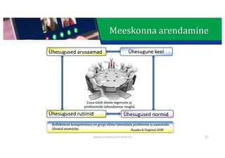 This presentation uses a free template provided by FPPT.com
www.free-power-point-templates.com
Meeskonna	arendamine
www.projektijuhtimine.ee 45
 