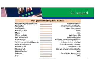 This presentation uses a free template provided by FPPT.com
www.free-power-point-templates.com
7
21.	sajand
www.projektijuhtimine.ee
 