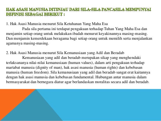 Hak Asasi Manusia Dalam Pancasila