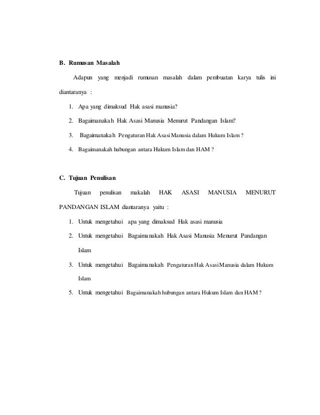 Hak Asasi Manusia Menurut Pandangan Islam