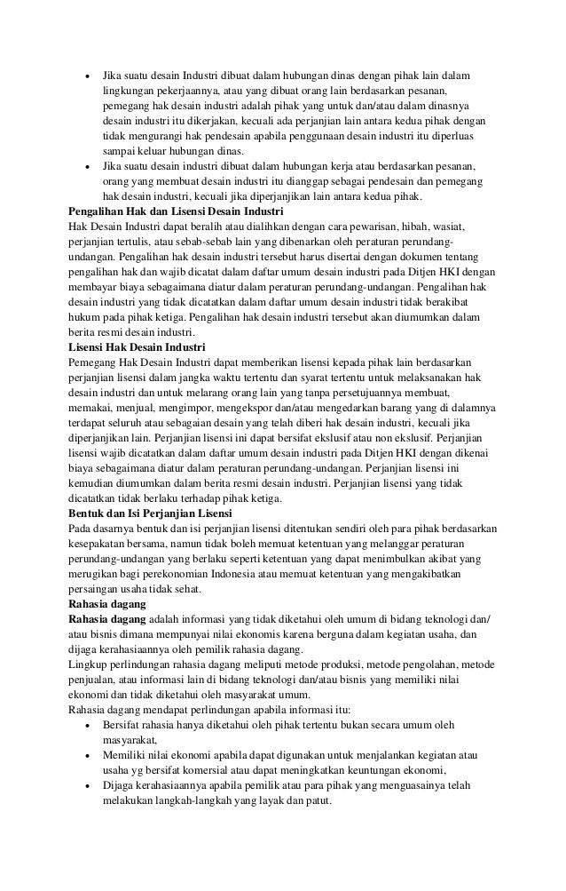 Hak cipta, hak paten, merek, desain industri, dan dagang