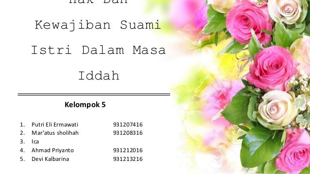 Hak Dan Kewajiban Suami Istri Dalam Masa Iddah