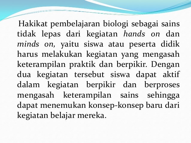 Hakikat belajar dan pembelajaran ipa