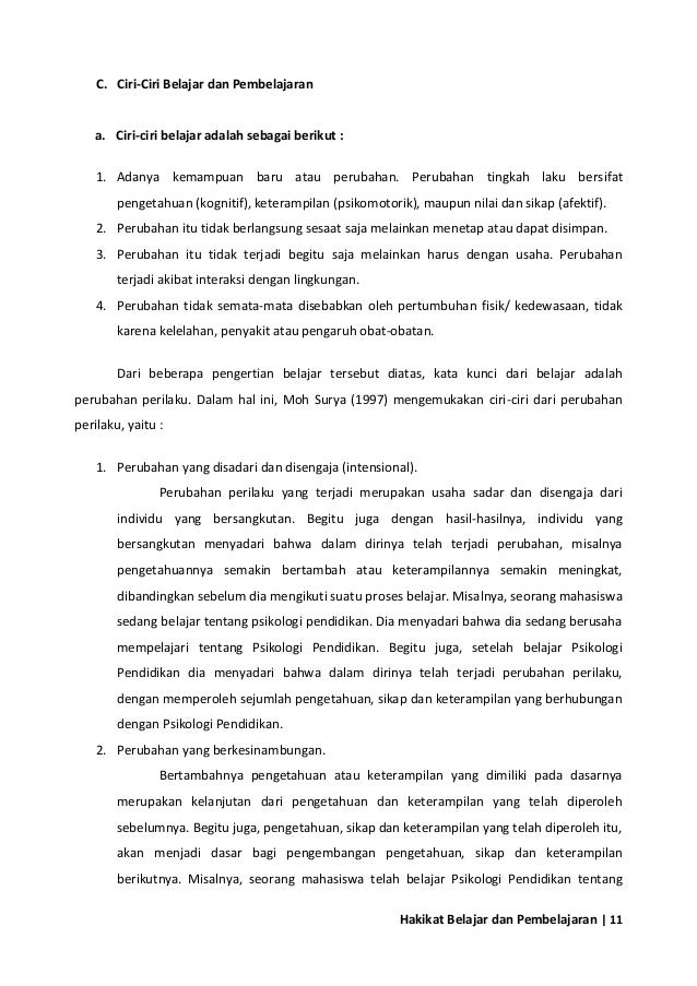 Hakikat Belajar dan Pembelajaran