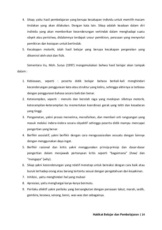 Hakikat Belajar dan Pembelajaran