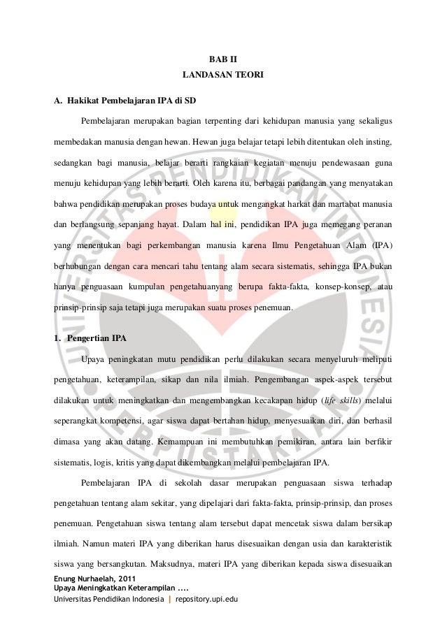 Hakikat Pembelajaran Ipa Di Sd