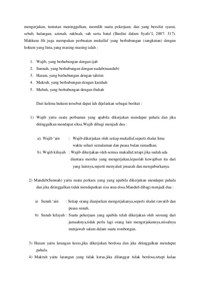 Kewajiban Orang Mukallaf – Puspasari