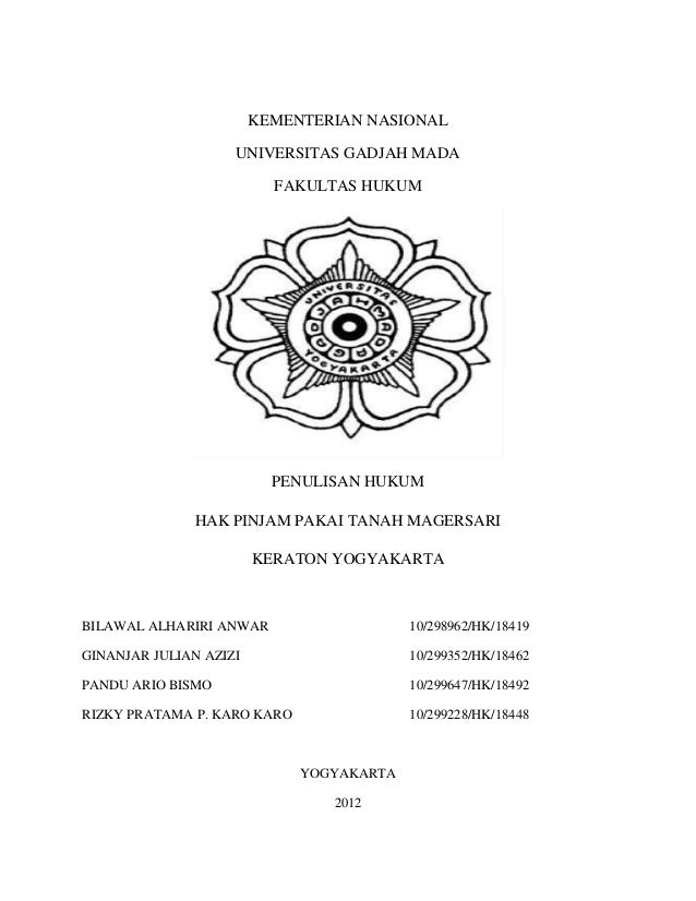 Hak Pinjam Pakai Tanah Magersari Keraton Yogyakarta