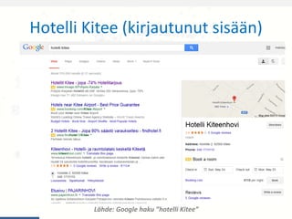 Hotelli Kitee (kirjautunut sisään)
Lähde: Google haku ”hotelli Kitee”
 
