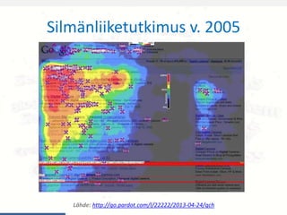 Silmänliiketutkimus v. 2005
Lähde: http://go.pardot.com/l/22222/2013-04-24/qch
 
