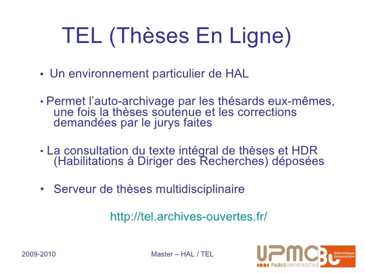 Archives ouvertes et thèses en ligne : HAL et TEL
