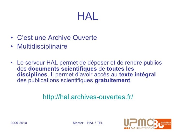 Archives ouvertes et thèses en ligne : HAL et TEL