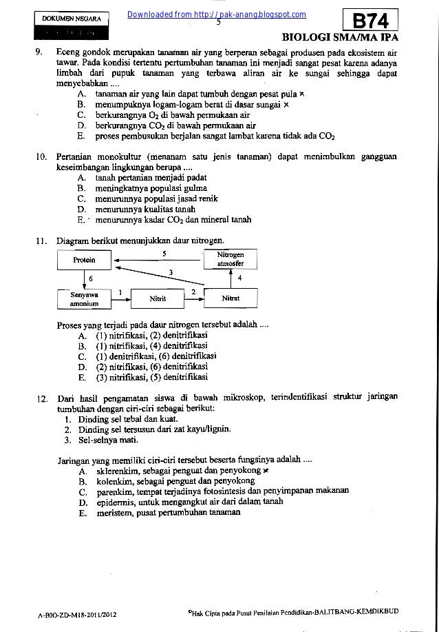(Hal 1 30)kumpulan arsip soal un biologi sma tahun 20092012