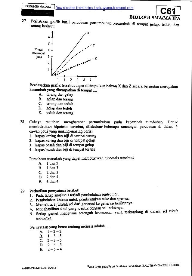 (Hal 1 30)kumpulan arsip soal un biologi sma tahun 20092012