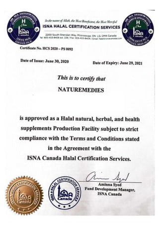   Halal Certified Natural Supplements in Canada