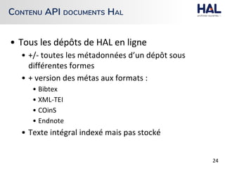 CONTENU API DOCUMENTS HAL
 