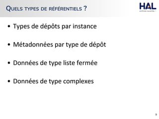 QUELS TYPES DE RÉFÉRENTIELS ?
 