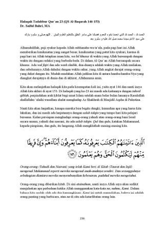 Halaqah Tadabbur Quran 23 146 153