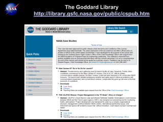 The Goddard Library
http://library.gsfc.nasa.gov/public/cspub.htm
 