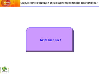 La gouvernance s’applique-t-elle uniquement aux données géographiques ?




                  NON, bien sûr !
 