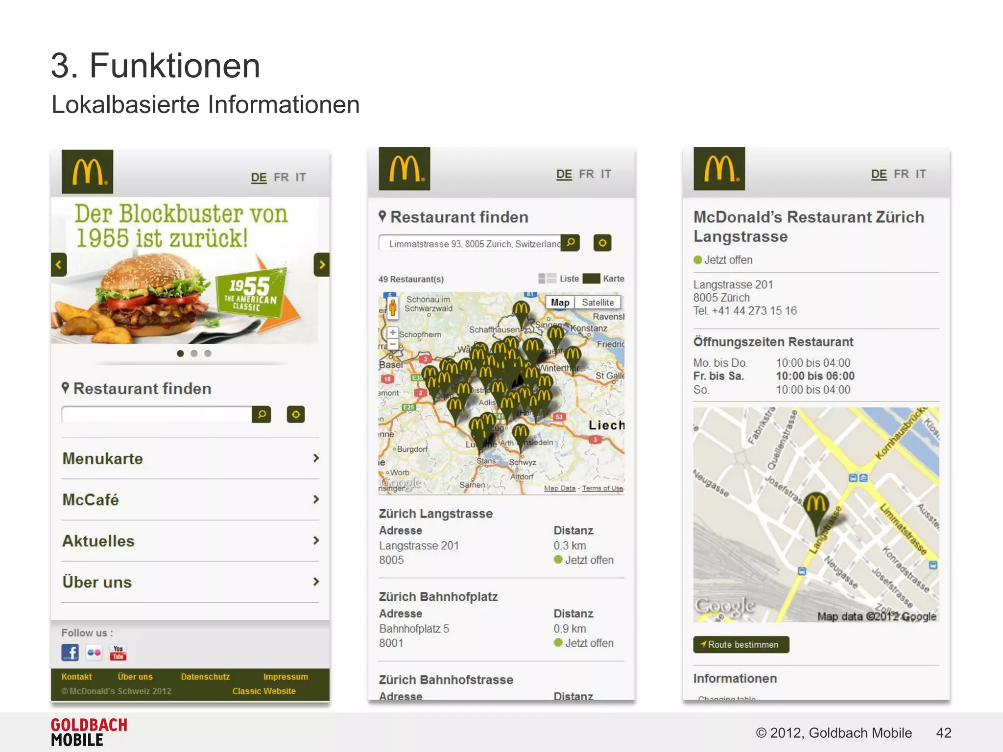 3. Funktionen
Lokalbasierte Informationen




                              © 2012, Goldbach Mobile   42
 