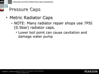 Pressure Caps Metric Radiator Caps NOTE: Many radiator repair shops use 7PSI (0.5bar) radiator caps. Lower boil point can cause cavitation and damage water pump 