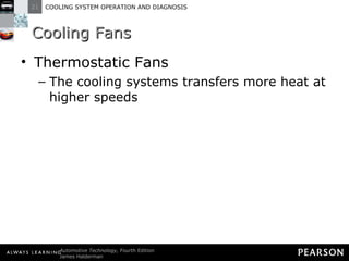 Cooling Fans Thermostatic Fans The cooling systems transfers more heat at higher speeds 
