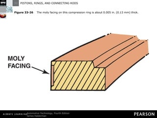 Figure 33-26   The moly facing on this compression ring is about 0.005 in. (0.13 mm) thick. 