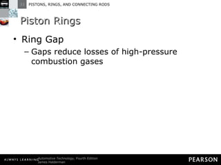 Piston Rings Ring Gap Gaps reduce losses of high-pressure combustion gases 