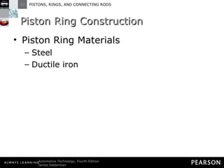 Piston Ring Construction Piston Ring Materials Steel Ductile iron 