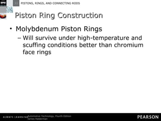 Piston Ring Construction Molybdenum Piston Rings Will survive under high-temperature and scuffing conditions better than chromium face rings 