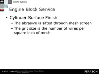 Engine Block Service Cylinder Surface Finish The abrasive is sifted through mesh screen The grit size is the number of wires per square inch of mesh 