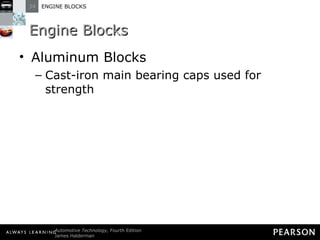 Engine Blocks Aluminum Blocks Cast-iron main bearing caps used for strength 