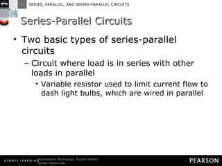 Series-Parallel Circuits Two basic types of series-parallel circuits Circuit where load is in series with other loads in parallel Variable resistor used to limit current flow to dash light bulbs, which are wired in parallel 