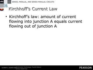 Kirchhoff’s Current Law Kirchhoff’s law: amount of current flowing into junction A equals current flowing out of junction A 