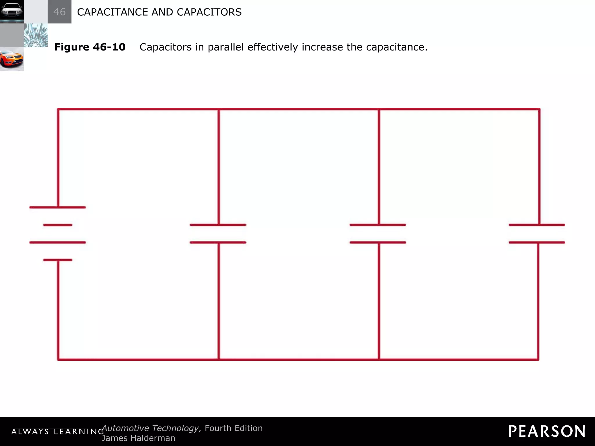 Figure 46-10   Capacitors in parallel effectively increase the capacitance. 